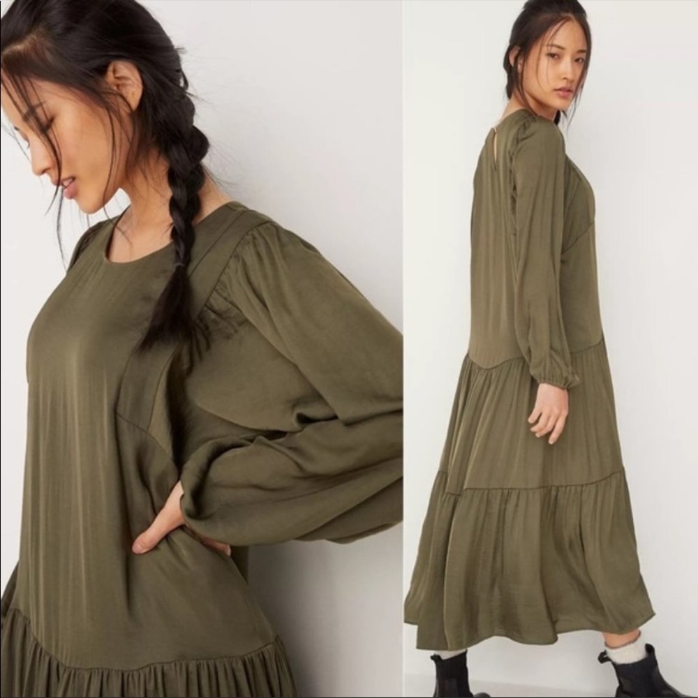 Anthropologie Dolan Green Katrina Tiered Maxi